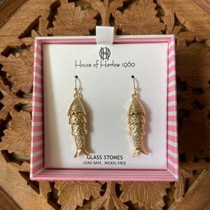 House of Harlow 1960 Gold Fish Earrings